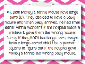 Mickey and Minne Mouse Punnett Square problem for Athena Part 2 Blog